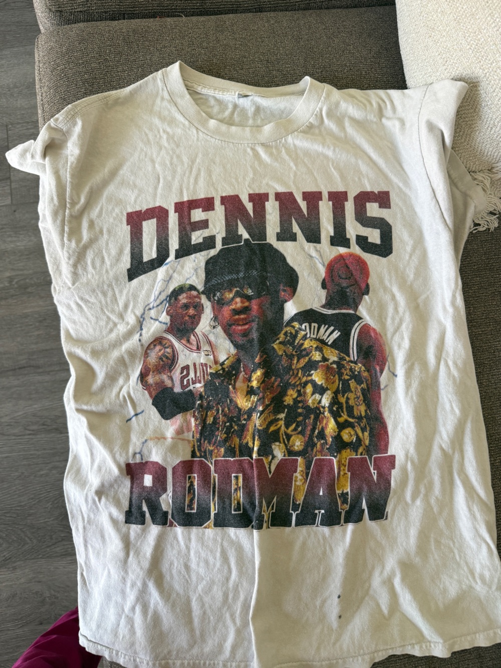 White Graphic 'Dennis Rodman' Short-Sleeve Tee